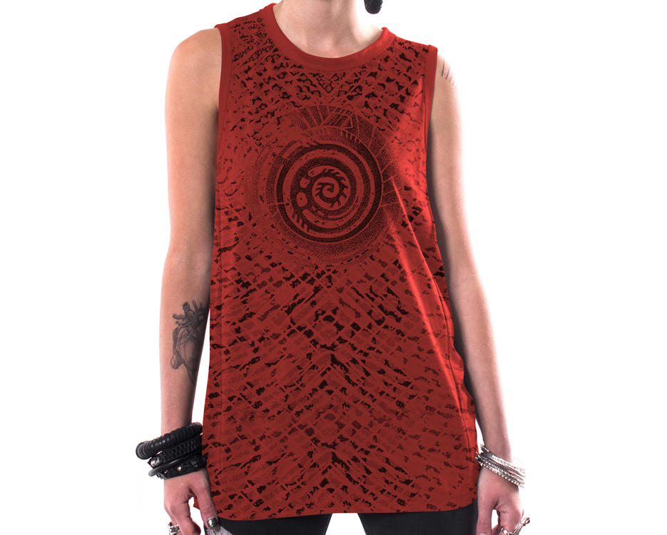 All Over Serpent Red tank 